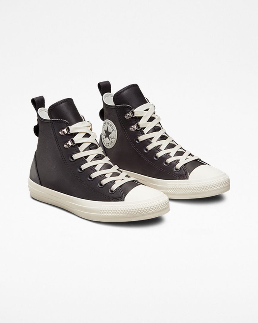 Women's Converse Chuck Taylor All Star Leather Hike High Top Shoes Black | AU E6094C